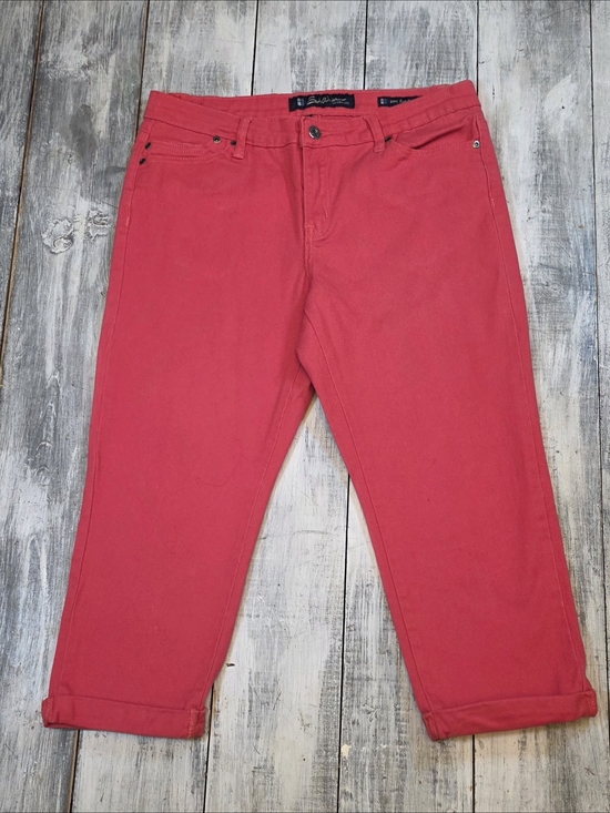 Salt Works Denim - Salt Works Women's Cropped Medium Risw Jeans in Light Red sz 12